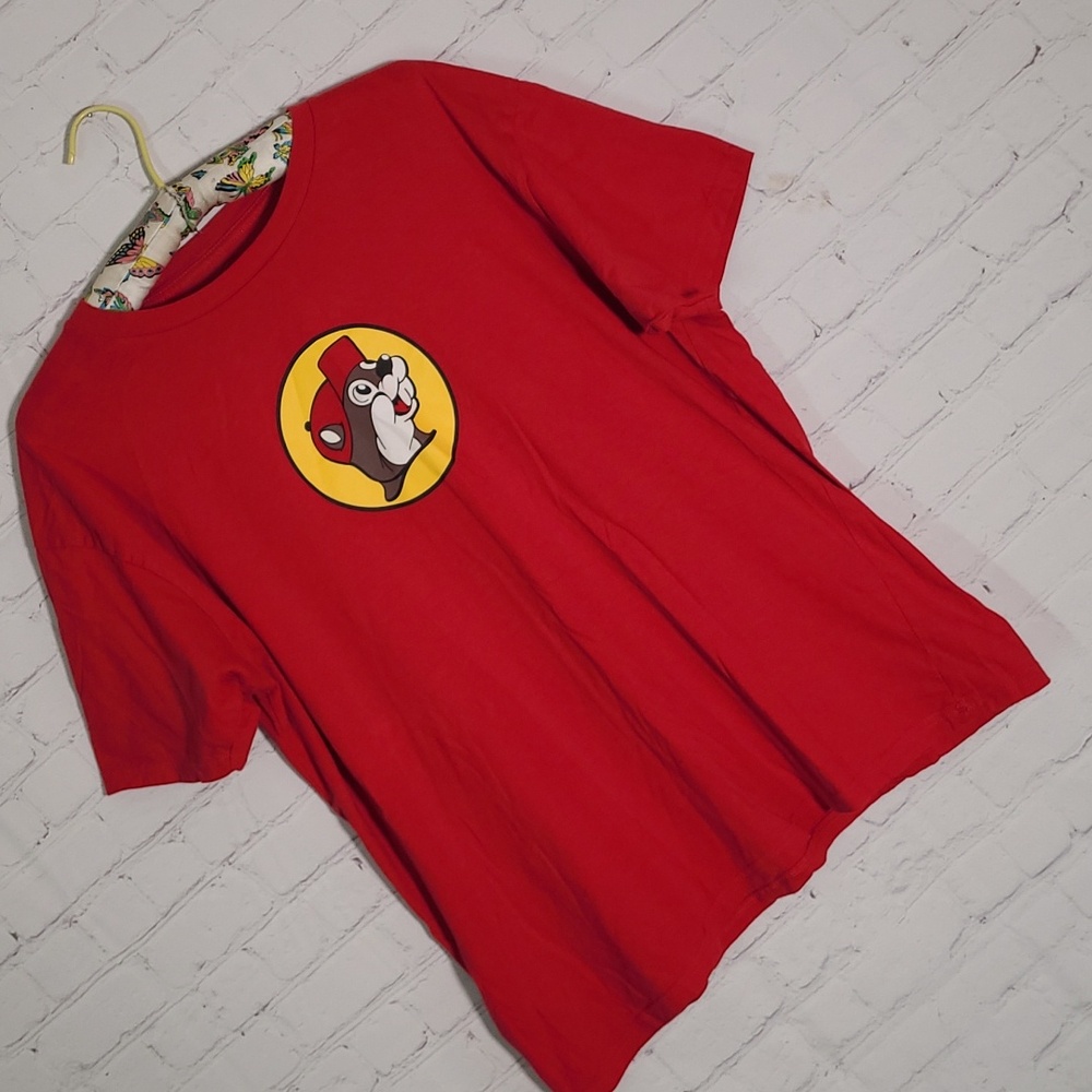 Buc-ee's Red Classic Yellow Beaver  Logo Tee Tshirt Unisex Top Size XL - Picture 6 of 9